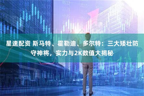 星速配资 斯马特、霍勒迪、多尔特：三大矮壮防守神将，实力与2K数值大揭秘